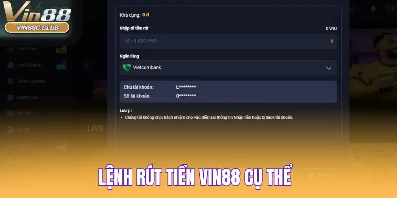Rút tiền VIN88 siêu tốc và chuẩn xác